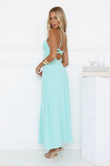 Gilded Whisper Maxi Dress Blue