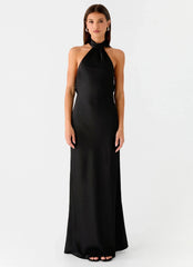 Keena Scarf Maxi Dress - Black