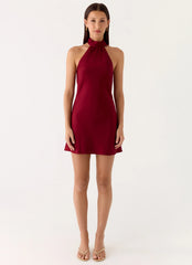 Keena Scarf Mini Dress - Burgundy