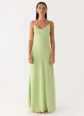 Morning Crush Cowl Maxi Dress - Lime