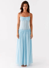 Jacinda Drop Waist Maxi Dress - Blue
