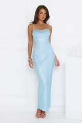 The Shine Collective Sequin Maxi Dress Blue