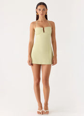 Leah Halter Mini Dress - Sage