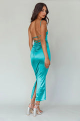 Seraya Lace-Up Back Dress Green