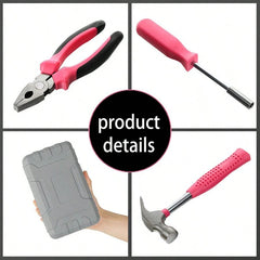 Multi-Functional Gift Tool Combination Set - Home Hardware Kit With Pliers, Adjustable Wrench & Claw Hammer