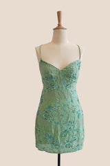 Straps Yellow Sequin Fitted Short Dress