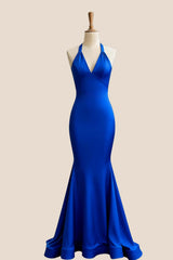 Yellow V Neck Mermaid Prom Dress with Train