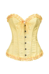 Sweetheart Sage Green Lace-Up Floral Corset