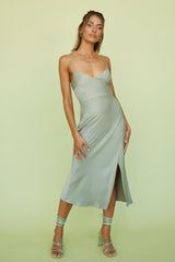 Autumn Valley Midi Dress Green