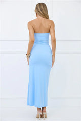 Stylish Days Strapless Maxi Dress Blue
