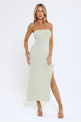 Tidal Glow Strapless Maxi Dress Green