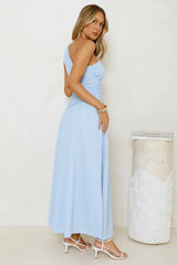 Tranquil Vibe One Shoulder Maxi Dress Blue