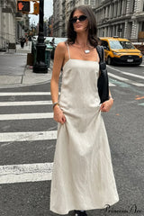 Cami Cotton Linen Loose A Line Maxi Dress