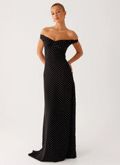 Melany Maxi Dress - Black Polka Dot