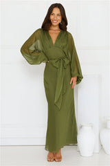 Once A Stylist Maxi Dress Khaki