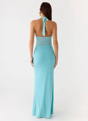Last Sequence Maxi Dress - Aqua Blue
