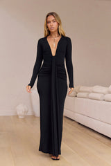 You And I Long Sleeve Maxi Dress Black