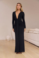 You And I Long Sleeve Maxi Dress Black