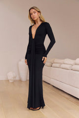 You And I Long Sleeve Maxi Dress Black