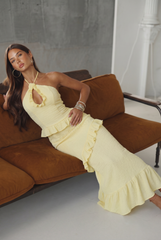 Lemon Crinkle Maxi Two Piece