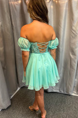 Royal Blue Short Chiffon Homecoming Dress